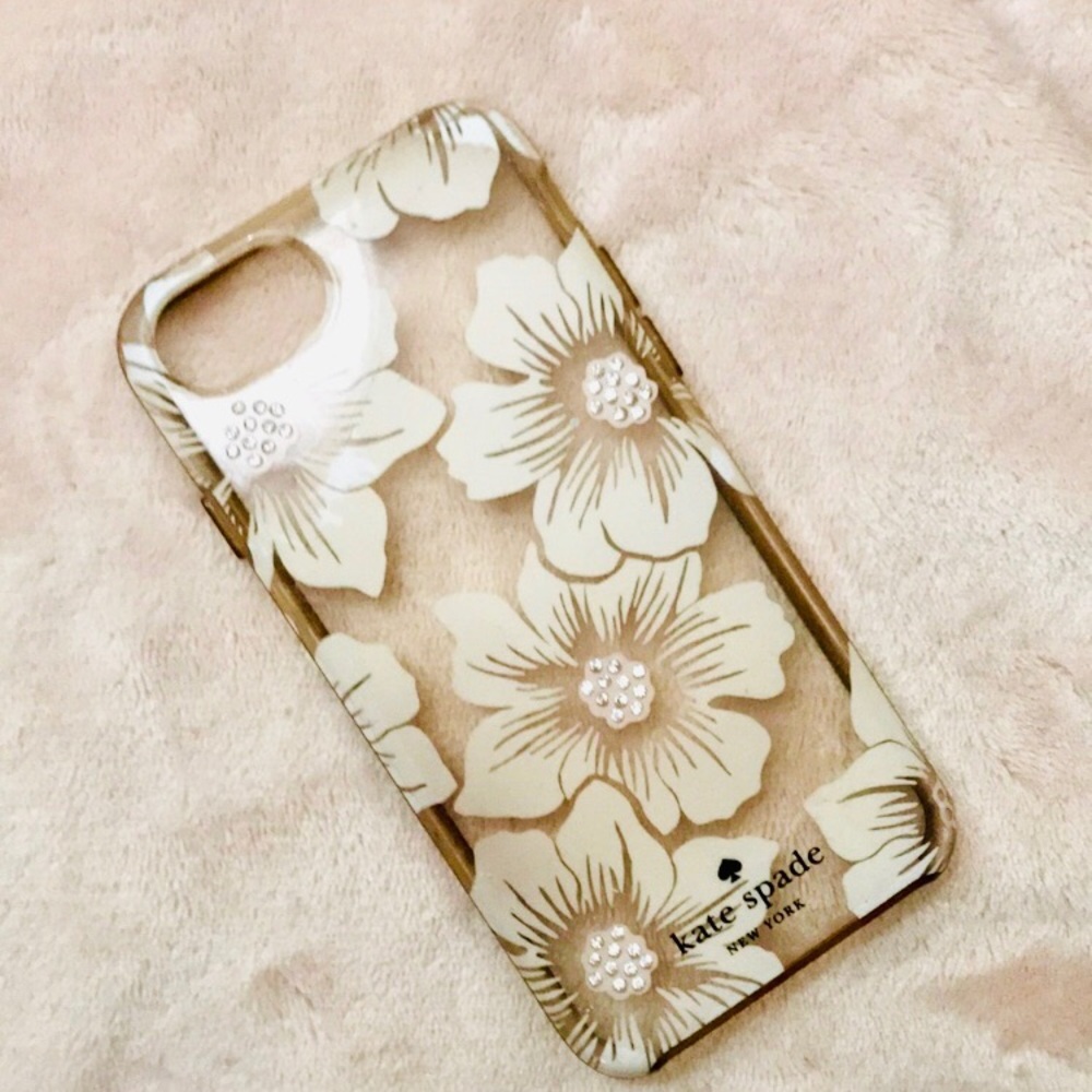 Kate spade ♠️ pink floral 7/8 studded phone case